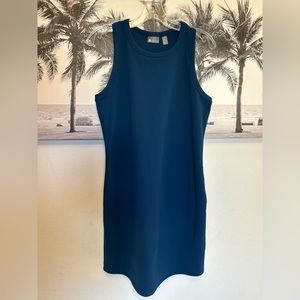 Zella Ribbed Stretch Tank Dress Navy Blue M NEW!